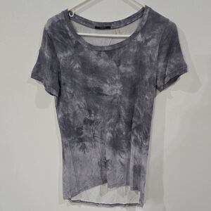 Tahari Sz S/P Gray Tie-Dye Short Sleeve Tee